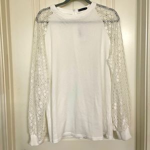 White along Sleeve Top